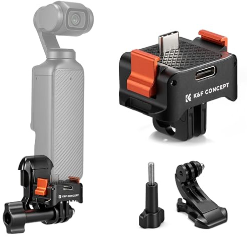K&F CONCEPT PP61 Base Carga Rápida Magnética Compatible con dji Osmo Pocket 4/3, Adaptador Arca-Swiss y 1/4 para Action CAM, Dock Vlog Aluminio CNC