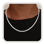 Maxcate Kette Herren S925 Sterling Silber über Ketten für Herren Statement 3.5mm Breit Kubanische Kette Männer Lang Wasserfester Schmuck Silber Geschenk Verschiedliche Längen 46/51/56/61/66 CM