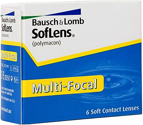 Bausch und Lomb SofLens Multifocal Monatslinsen, Gleitsicht-Kontaktlinsen, weich, 6 Stück BC 8.8 mm / DIA 14.5 / 6 Dioptrien