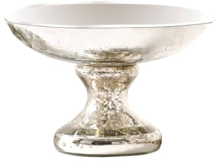 Loberon Schale Estelle, antiksilber | Elegante Pokalform, von innen nach Bauernsilber-Art verspiegelt, Dekoration, Deko-Objekt, Wohn-Accessoire, Glas
