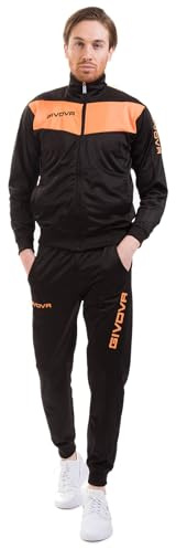 Givova Visa, gymdräkt för män, flerfärgad (svart/orange fluo), XL
