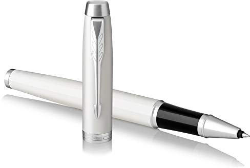 PARKER 1931674 IM Tintenroller | White Lacquer | feine Spitze | Schwarz | Geschenkbox