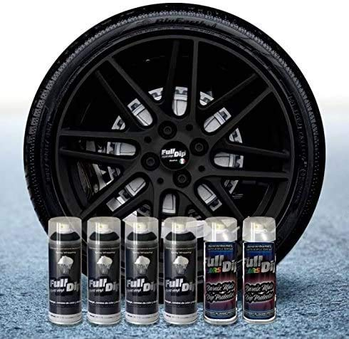 Sophisticauto Felgenfolie Set 6X Spray Full Dip Schwarz mit Matt Top Coat
