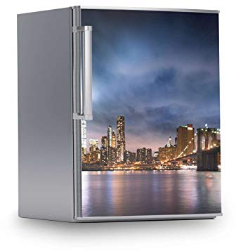 Kühlschrank Designfolie I Dekosticker für Kühlschrankfront - Sticker Aufkleber selbstklebend I Tattoo Küche - Design: Brooklyn Bridge