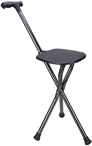 SGSG Alter Mann Gehstock DREI Fußschemel im Freien Klettern Gehstock Aluminium Klappstuhl klappbaren vielseitigen Rohrstock
