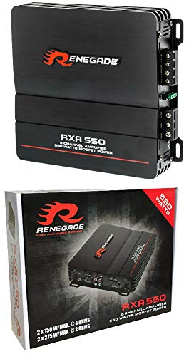 Renegade 1 amplificatore RXA550 RXA 550 2 canali stereo classe ab 2 x 135 watt rms 550 watt max con bass boost auto car, 1 pezzo