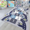 TT Home Tappeto Stanza Bambini Auto Bambini Strada Antiscivolo Moderno, Colore: Grigio, Dimensione:80x150 cm