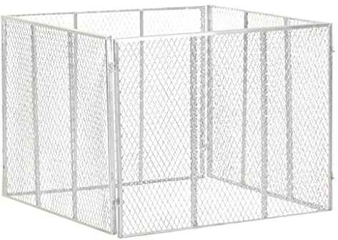 100x100x77 cm, Komposter Feuerverzinkt Metall mit simplem Stecksystem, robuster Bio Gartenkomposter aus Streckmetall, Metallkomposter Kompostbehälter, Silber