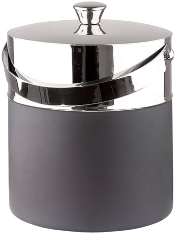 Fink doppelwandiger Eiswürfeleimer 21 cm schwarz Matter Eisbehälter mit Deckel