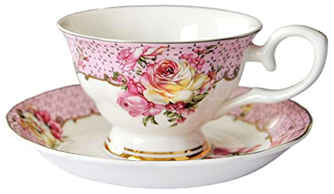 Ensembles De Tasses À Thé En Porcelaine Fine Tasse À Café Vintage Tasses À Thé Florales Tasses À Expresso Ensemble Après-Midi Tasse À Thé Cadeau Pour La Maison Fête Des Mères Femmes Maman,a