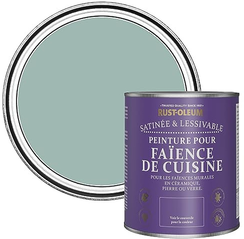 Rust-Oleum Blue water resistant Kitchen Tile Paint in Satin Finish - Coastal Blue 750ml