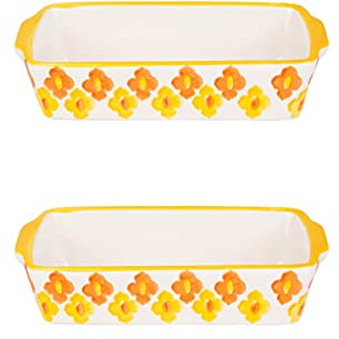 Ceramics Baking Dishes,ceramic dishes,bakeware,Ceramic Oven Dish Porcelain Bakeware Deep Pie Pan Porcelain Bakeware Pie Plate for Baking, 8 Inches Quiche Pan Pie Dish Casserole Dish, Set of 2,A ( Colo