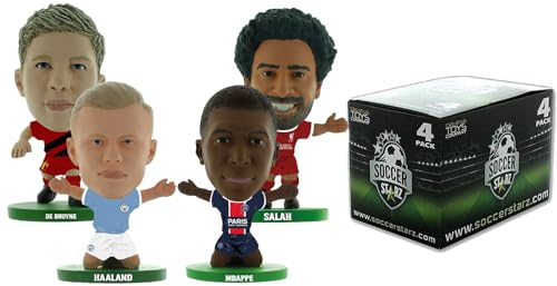 SoccerStarz - Neue Beste Spieler der Welt (4 PK) (4 Blasen in Einer Box), Rot, Blau, Weiß, Rot mit Weiß