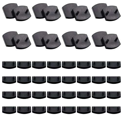 SPOKKI 48 Stück Lattenhalter für Lattenrost, schwarz, Halterungen für Zentrale und Endstücke für Lattenrost, 32 Halterungen Endstück Latte, 16 Mittelträger, für 5,2 cm – 5,4 cm Lattenrost