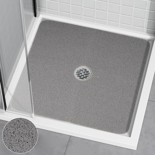 NiHome Rutschfeste Duschmatte, 68,6 x 68,6 cm, quadratisch, Duschbodenmatte, Luffa-strukturierter Komfort mit effizienter Drainage, passend für Ihr Badezimmer, Verabschieden Sie sich von