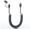 USB auf USB C und Lightning Spiralkabel 2 in 1 Apple Carplay und Android Auto Kabel, Schnellladen Datenübertragung und MFi Zertifiziert Kurz Spiral Typ C & Lightning Kabel für iPhone & Android Telefon