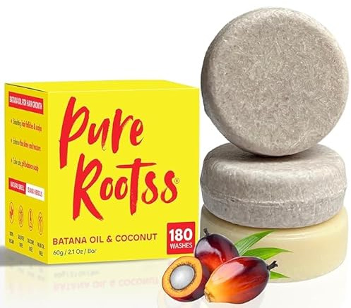 Batana Oil Shampoo & Conditioner Bar Set 3 - For Hair Growth, Thickening, Anti Hair Loss, Volumize, Strengthen, Regrowth for Thinning Hair - Silicone Free, Sulfate Free, Hibiscus Smell