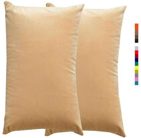 Kissenbezug 60x80 Kissen 50x70 Bezug Couch Sofa Kissenbezüge Samt 40x60，2er Set Dekokissen Bezug Blau/Grün/Grau,Pillowcase Pillow Cases 40x70, Kissen Abdeckung ( Color : 1 Beige , Size : 60x80 cm 2pcs