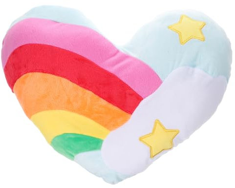 CIYODO Herzförmiges Kissen in Regenbogenfarben Plüsch Herzförmige Nackenrolle Dekokissen Für Haus Geschäft Oder Auto Wurfkissen Geschenk Zum Valentinstag Geburtstag Weihnachten