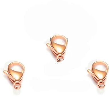 25 Stück Edelstahl Gold Schwarz Karabinerverschlüsse Schmuckzubehör DIY Halskette Armbandherstellung Zubehör 9/10/12/15MM Roségold 11mm