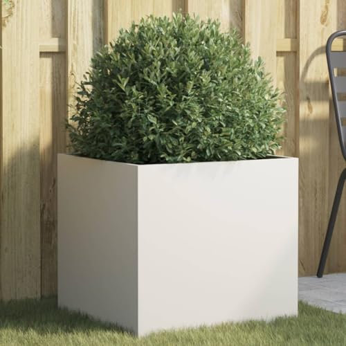 Xichuzi Jardinera de Acero Laminado en frío Blanco 49x47x46 cm, Huerto Urbano Terraza, Jardineras Exterior, Jardineria Maceteros, Mesa De Cultivo, Huerto En Casa - 841561