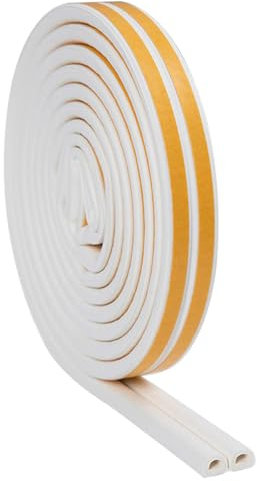 SIRLOMU 1 Rotolo 5M Nastro Sigillante per Finestra e Porta Autoadesivo Materiale Antivibrante per Isolamento Acustico (bianco)