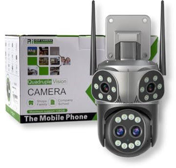 GASIASHOP SRL TELECAMERA SPEED DOME PTZ IP NETWORK 8MP CON QUATTRO LENTI ANALISI INTELLIGENTE AUDIO BIDIREZIONALE ZOOM 10X IP66
