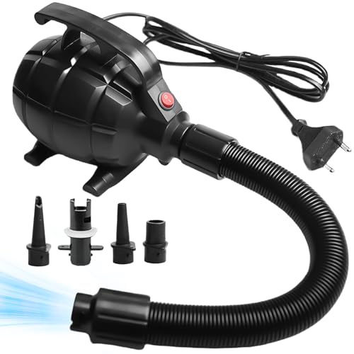 Elektrische Luftpumpe, 600W Elektrische Luftpumpe Für Luftmatratze, Luftmatratze Tragbare mit 4 Düsen Für Aufblasbare Matratze Pool Schwimmring Spielzeugfloß, Schwarz