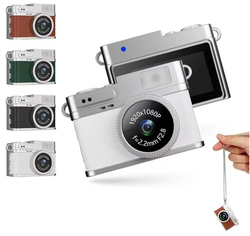 Compact Keychain Camera 20MP 1080P with LED Light & 0.96 Display - Portable Mini Video Recorder Supports 128GB 180mAh Battery for Travel Parties