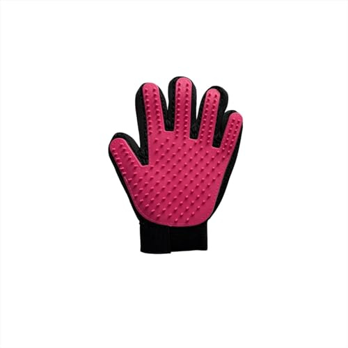Pet Grooming Glove, Hair Removal Brush Mitt for Cats and Dogs, Deshedding Tool for Matted Fur, (Pink Left Hand)