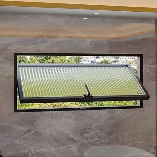 Flügelfenster Rechteckiges Schwingfenster Kellerfenster 360° drehbares Mittelschwingfenster aus Aluminiumlegierung für Private Belüftung,A02,90x40cm