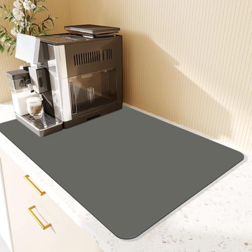 Tappetino Macchina Caffe 60x50cm, Tappetino Assorbente Cucina, Tappetino Scolapiatti Grande Antiscivolo, Tappetino Scolapiatti da Lavello, Tappetino Bar, Tappetino per Bere Animali Domestici