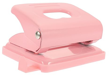 Beatifufu Zweilocher Papierlocher 6mm Kunststoff Metall Locher Mit Starker Durchschlagskraft Für Büro Schule Zuhause Rosa