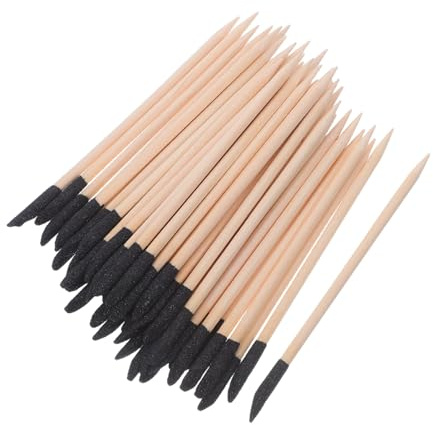 CALLARON 100stücke Schleifstäbe aus Holz mit Gitter für Maniküre Doppelseitige Nagelhautstäbchen zum Schleifen und Glätten Multifunktionales Nagelzubehör für DIY und Profi-nagelstudios