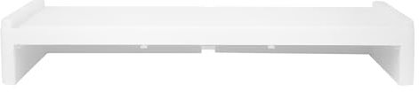 Hoement Support Écran PC Blanc Surélevé avec Rangement Organisateur Bureau pour Maison et Bureau Gain de Place pour Fournitures et Accessoires