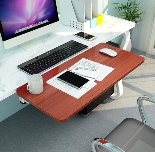 Ergonomisk 90° vikbar tangentbordsbricka, platsbesparande klämlåda för hem- och kontorsarmstöd, 65 x 25 cm, perfekt för bekväm arbetsstation och produktivitetsökning