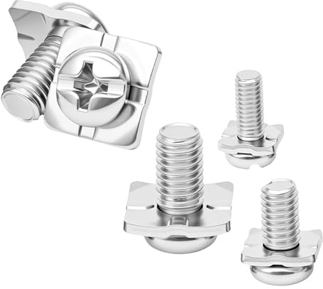 Qrity 20 Pezzi Viti a Croce con Rondella Quadrata, Viti in Acciaio al Carbonio con Testa Tonda M3 x 5 mm con Rondella da 7 mm, per Montaggio dei Pannelli