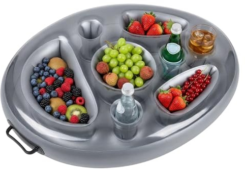 Floating Drink Holder, 71 * 56 cm Inflatable Hot Tub Tray Portable Cooler, Pool Floating Snack Tray, Hot Tub Drinks Holder, Lightweight PVC Party Float