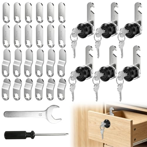 6 Ensembles Barillet Boite Aux Lettres Serrure Boîte Aux Lettres | Zinc Massif 16mm Clé Double Denture Remplacement Sans Dégât Outils Inclus Boîte Lettres Armoires Placard