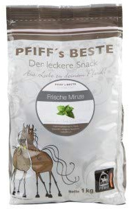 PFIFF 101510 Beste Pferdebonbons, Leckerlis, Frische Minze, 1 kg