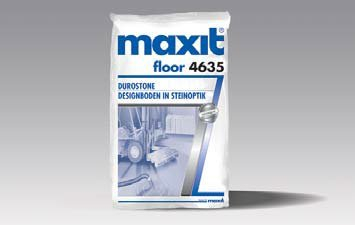 maxit floor 4635 DuroStone - Designboden in Steinoptik | 25kg | hellgrau | zementgebundene, polymermodifizierte Bodenausgleichsmasse, Ausgleichsmasse für sehr unebene Bodenflächen aus Beton