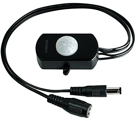 Sensky BS010L 12V-30V DC 3A PIR Motion Sensor Switch Distance Time Lux Adjustable Light Sensor Switch(Black, with Light Sensor)