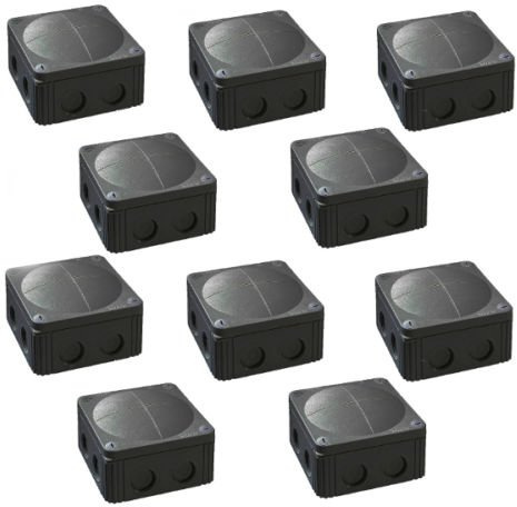 WISKA COMBI 308/5/S Enclosure, IP66, Junction Box, 51 mm, 85 mm, 85 mm, PP (Polypropylene), Black (10 pieces) Y
