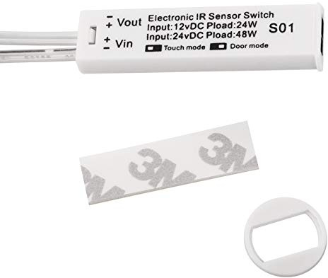 SOTECH 2X Einbau Mini-Sensoren SO1 weiß schalten bei Tür- oder Handbewegung | Schaltabstand 3 - 5 cm, IR Bewegungsmelder