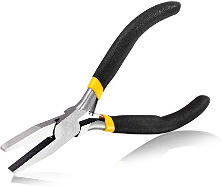 SPEEDWOX Flat Nose Fine Pliers for Jewelry Making Long Reach 5 Inch Mini Flat Jaws Smooth Non Slip Small Pliers for Jewelry Making