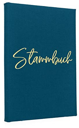 Hochzeitideal Stammbuch der Familie, Familienstammbuch 'Amore' aus Buchbinderleinen (türkis)