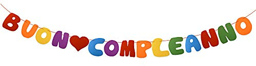 MEJOSER Festone Buon Compleanno Multicolore Striscione Bandiera Banner Ghirlanda Addobbi Decorazione Casa Festa Compleanno in Italiano