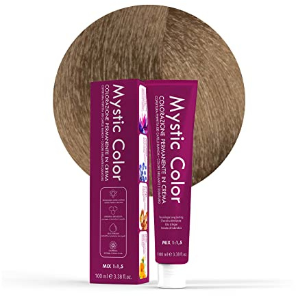 Mystic Color - Colore Biondo Chiaro Intenso 8.0 - Tinta per Capelli - Colorazione Professionale in Crema a Lunga Durata - Con Cheratina Idrolizzata, Olio di Argan e Calendula - 100 ml