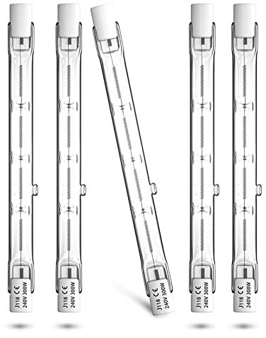 DoRight R7s Halogenlampe 300W 118mm Warmweiß 2800K Halogen Stab 240V Stablampe Dimmbar Linear Halogen Flutlicht,J118 Halogenstablampe Röhre Glühbirne 360° Abstrahlwinke 5900lm (5Pcs)