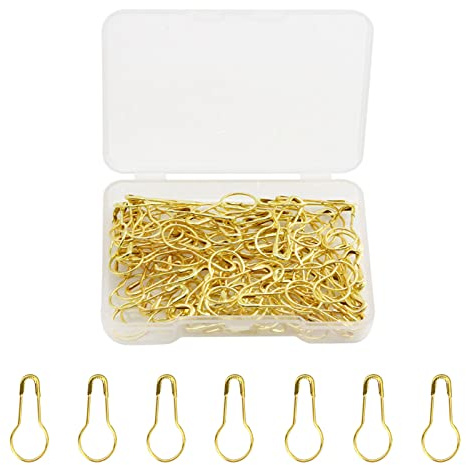 Guld säkerhetsnål, 120 st små glödlampor, 22 mm/0,87 tum kalebass mini sömmarkörer för stickning, klädetikett, sömnad, quiltning, gör-det-själv-hantverk, hemtillbehör